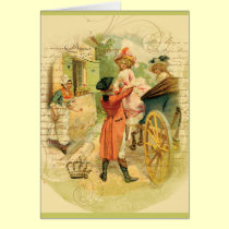 18th Century Wedding Couple in Carriage cards