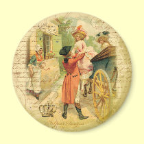 18th Century Wedding Couple in Carriage magnets