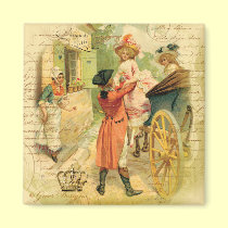 18th Century Wedding Couple in Carriage magnets