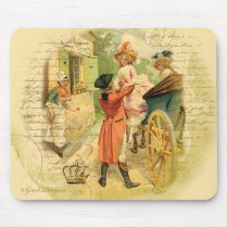 18th Century Wedding Couple in Carriage mousepads