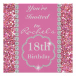 18th PINK BLING Birthday Party Invitation