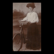 1900 woman with bike posters