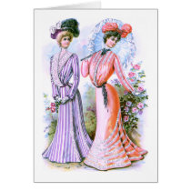 1900s Fashion Dresses Greeting Card