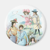 1900s Fashion Hats Fridge Magnets