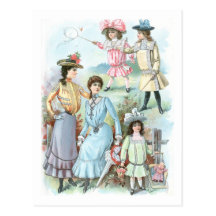 1900s Fashion Hats Post Card