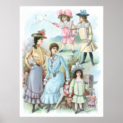 1900s Fashion Print by beverlytazangel