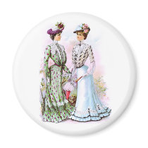 1901 Vintage Dresses Fridge Magnets
