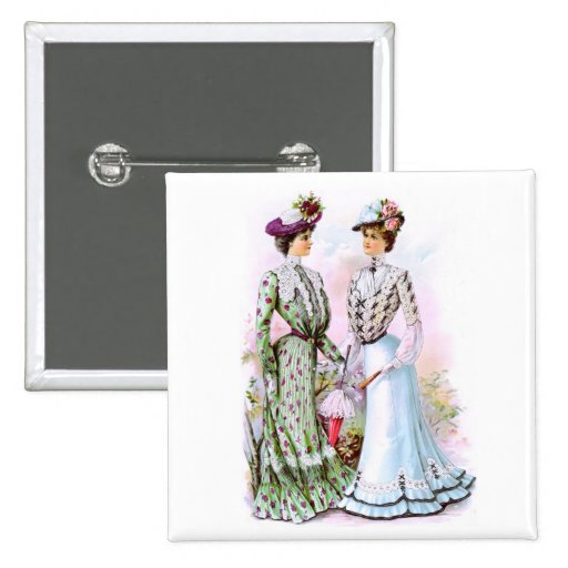 1901 Vintage Dresses Pinback Button