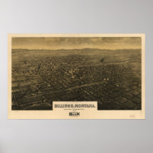 1904 facturations, carte panoramique de vue d'oeil poster