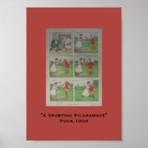 1904 Puck Golf Cartoon: "A Sporting Pilgramage" Poster