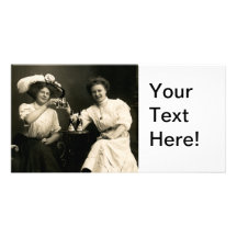 1905 Beer Drinking Girl Friends Custom Photo Card
