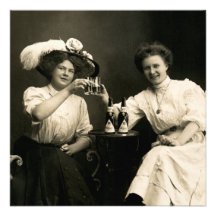 1905 Beer Drinking Girl Friends Custom Announcement