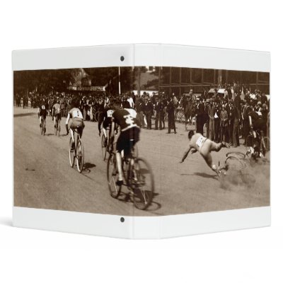 1905 Bicycle Race Wipe Out Binders by historicimage