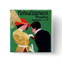 1905 Prague Fashion Poster Button