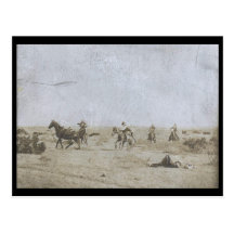 1908 Cowboy on the Ground Postcard