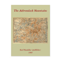 1909 Adirondacks Map from Baedeker's Travel Guide