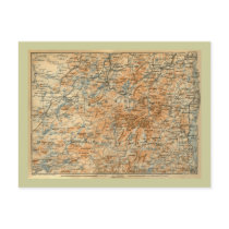 1909 Adirondacks Map from Baedeker's Travel Guide