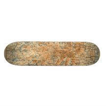 1909 Adirondacks Map from Baedeker's Travel Guide Skate Board Deck