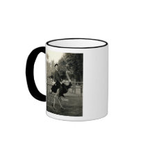 1910 Ostrich Riding Coffee Mug