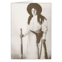 1910 Photo Portrait of a Cowgirl Holding a Rifle Cards