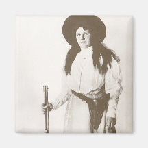 1910 Photo Portrait of a Cowgirl Holding a Rifle Fridge Magnets