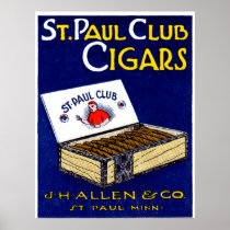 1910 St. Paul Club Cigars Poster