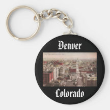 1910's View of Denver, CO from The D & F Tower Keychains