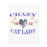 1912 Crazy Cat Lady Postcard
