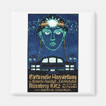1912 Electricity Expo Poster Magnets