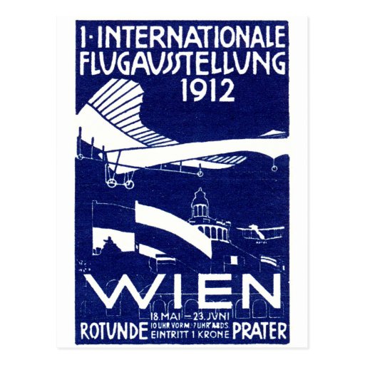 1912 Vienna Air Show Poster Postcard