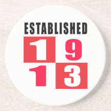 1913 Birthday Designs Beverage Coasters
