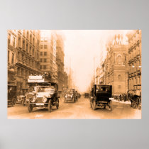 1913 Fifth Avenue New York sepia vintage photo Poster