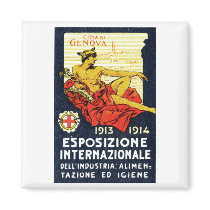 1913 Genova Expo Poster Refrigerator Magnets