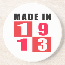 1913 made in designs drink coaster