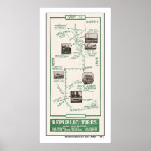 1914 carte, Redlands à Perris Affiche