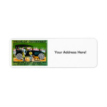 1914 Chandler Automobile Poster Custom Return Address Label