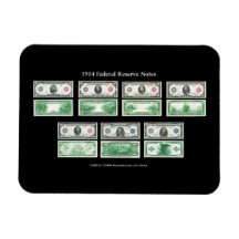 1914 Federal Reserve Notes Chart Rectangular Magnets