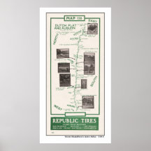 1914 Map, Auburn to Dutch Flat - Poster