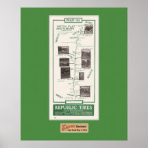 1914 Map, Auburn to Dutch Flat Print