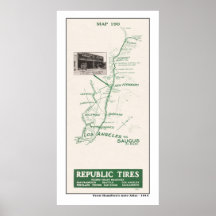 1914 Map, LA to Saugus, San Fernando Posters