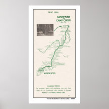 1914 Map, Modesto to Camp Curry Posters