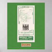 1914 Map, Pebble Beach, 17 mile drive, Carmel Print