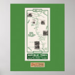 1914 Map, San Jose to Soquel Poster