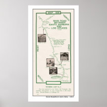 1914 Map, Santa Barbara to Los Cruces Posters