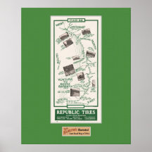 1914 Map, Santa Barbara to Ventura Posters