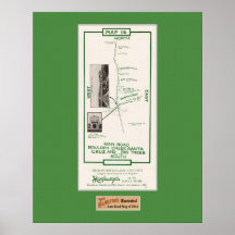 1914 Map, Santa Cruz to Boulder Creek Posters