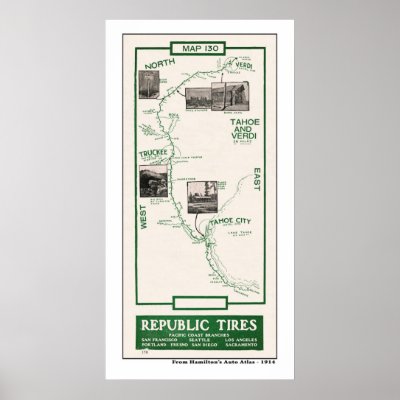 1914 Map, Truckee to Verdi Posters by shaughey