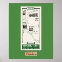 1914 Map, Truckee to Verdi Posters