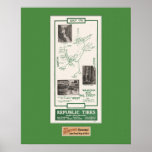 1914 Map, Yosemite Wawona, Big Trees Print