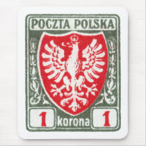 1919 1k Polish Eagle Stamp Mousepads